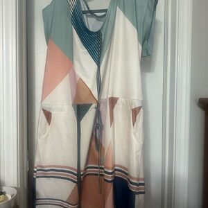 Geometric Patterned Dress with Pockets